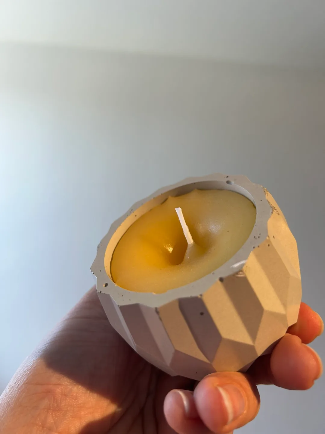 Geometric Concrete Beeswax Candle image indicator(2)