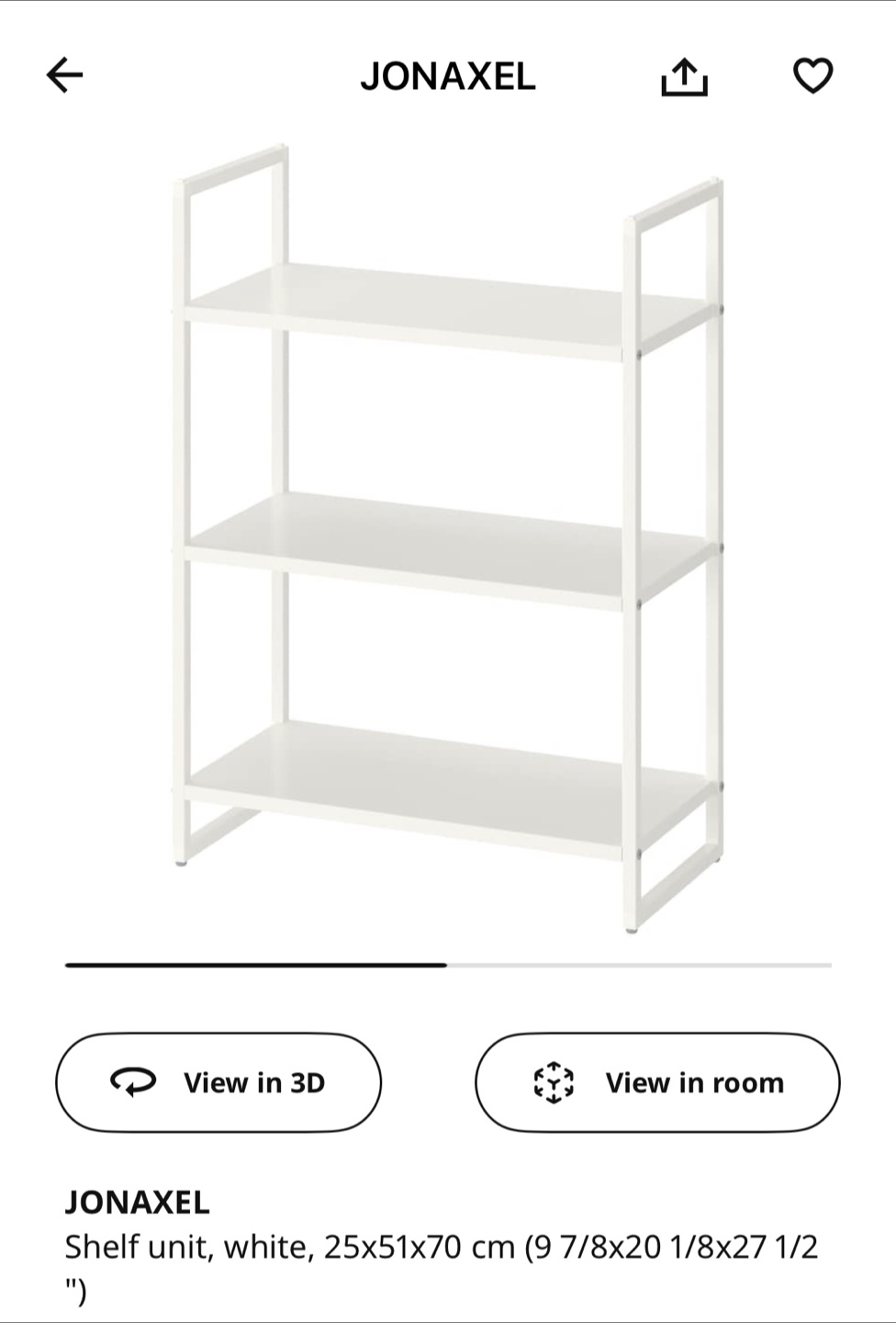 Ikea JONAXEL 3-shelf unit, white - photo 3
