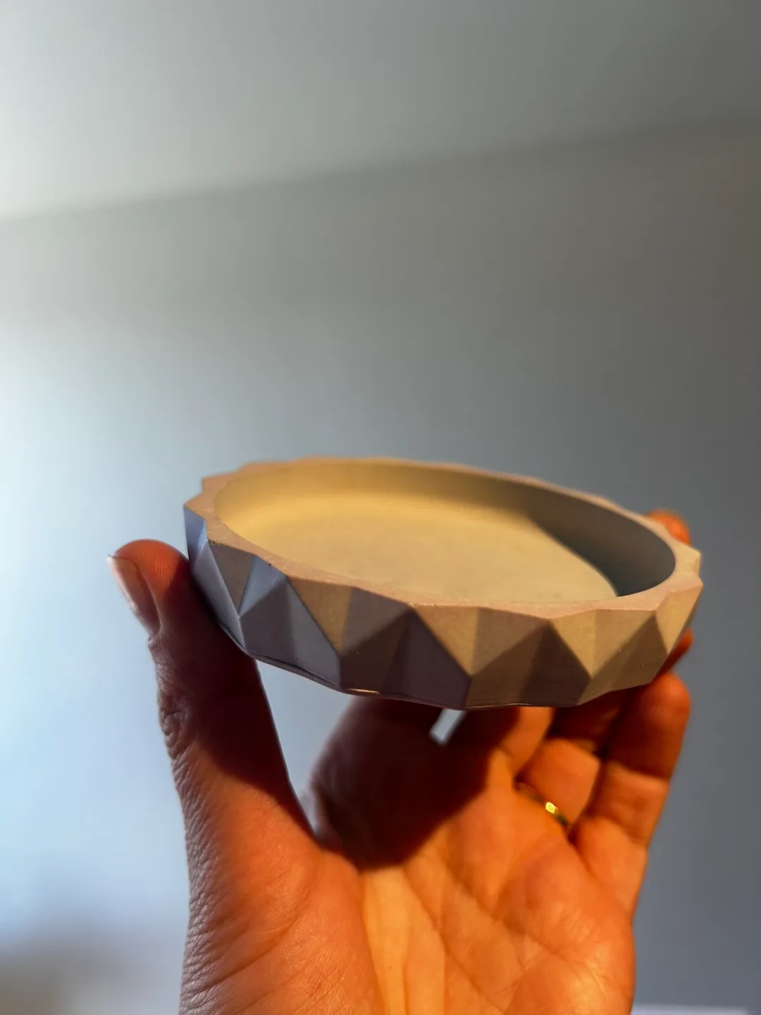 Small Geometric Concrete Dish/Candle Holder thumbnail