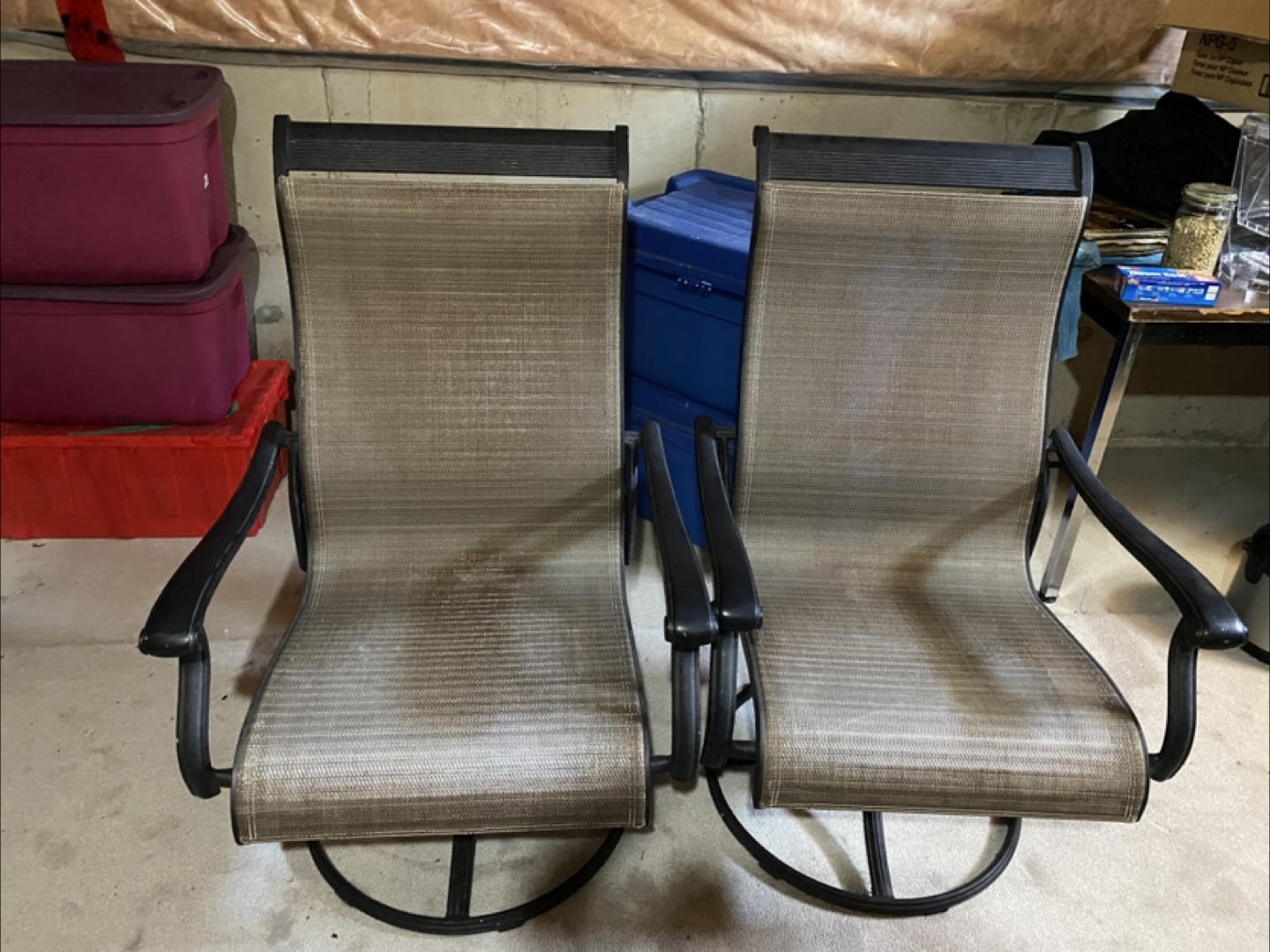 Pair of Outdoor Swivel Patio Chairs