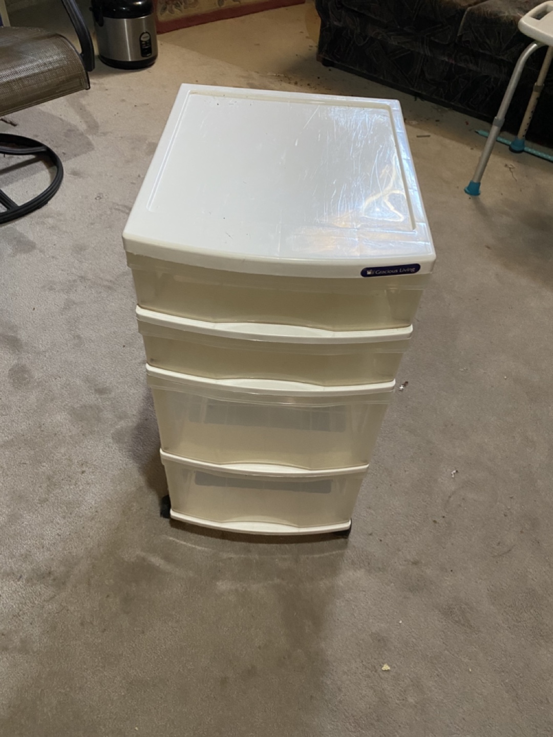Four-Drawer Plastic Storage Cart