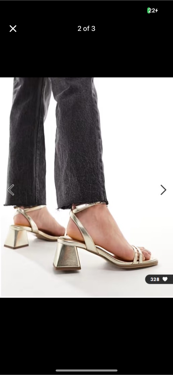 Gold Block Heel Sandals - Wide Fit - photo 2