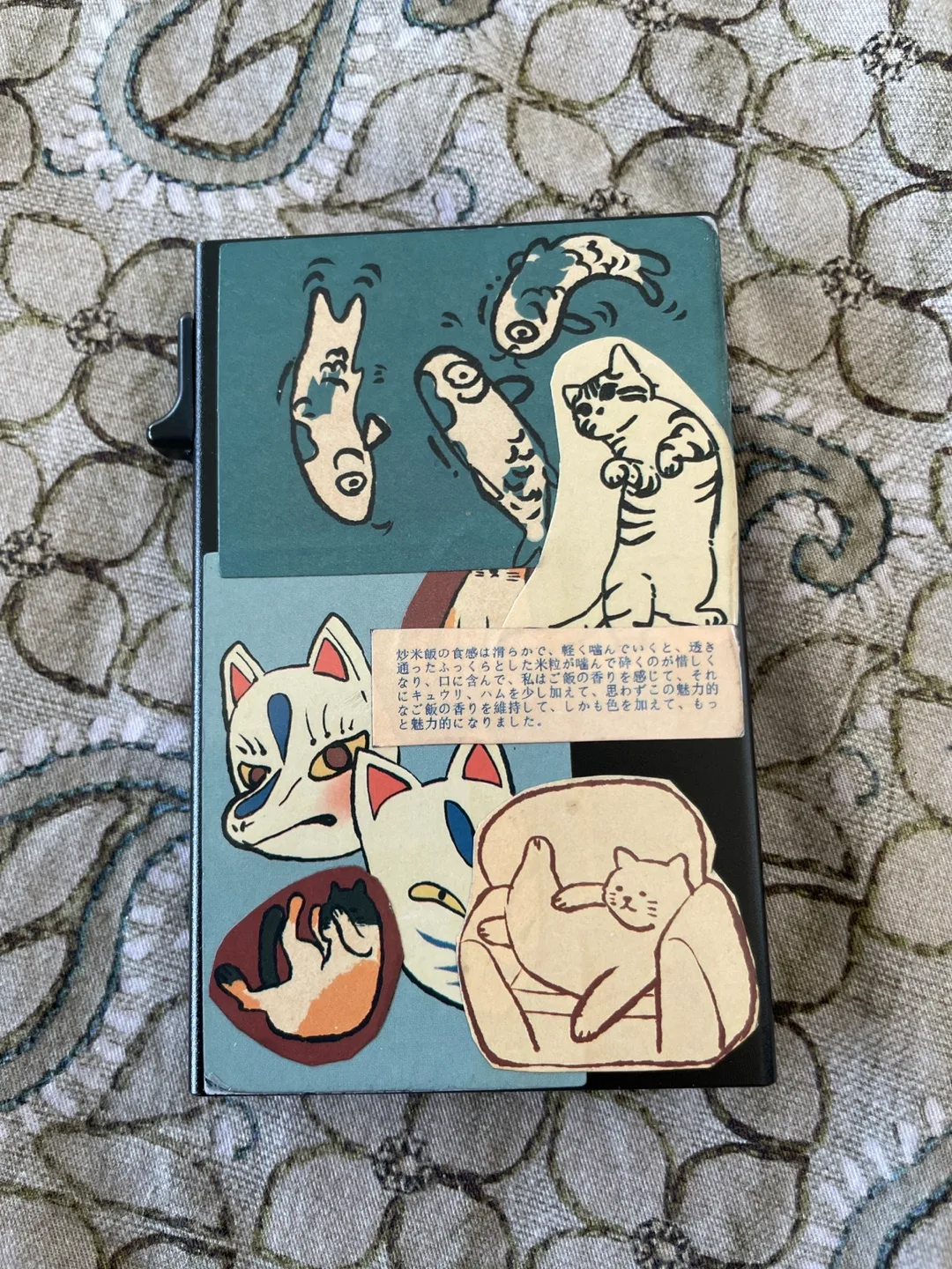 Unique Minimalist Wallet with Cat and Koi Stickers thumbnail