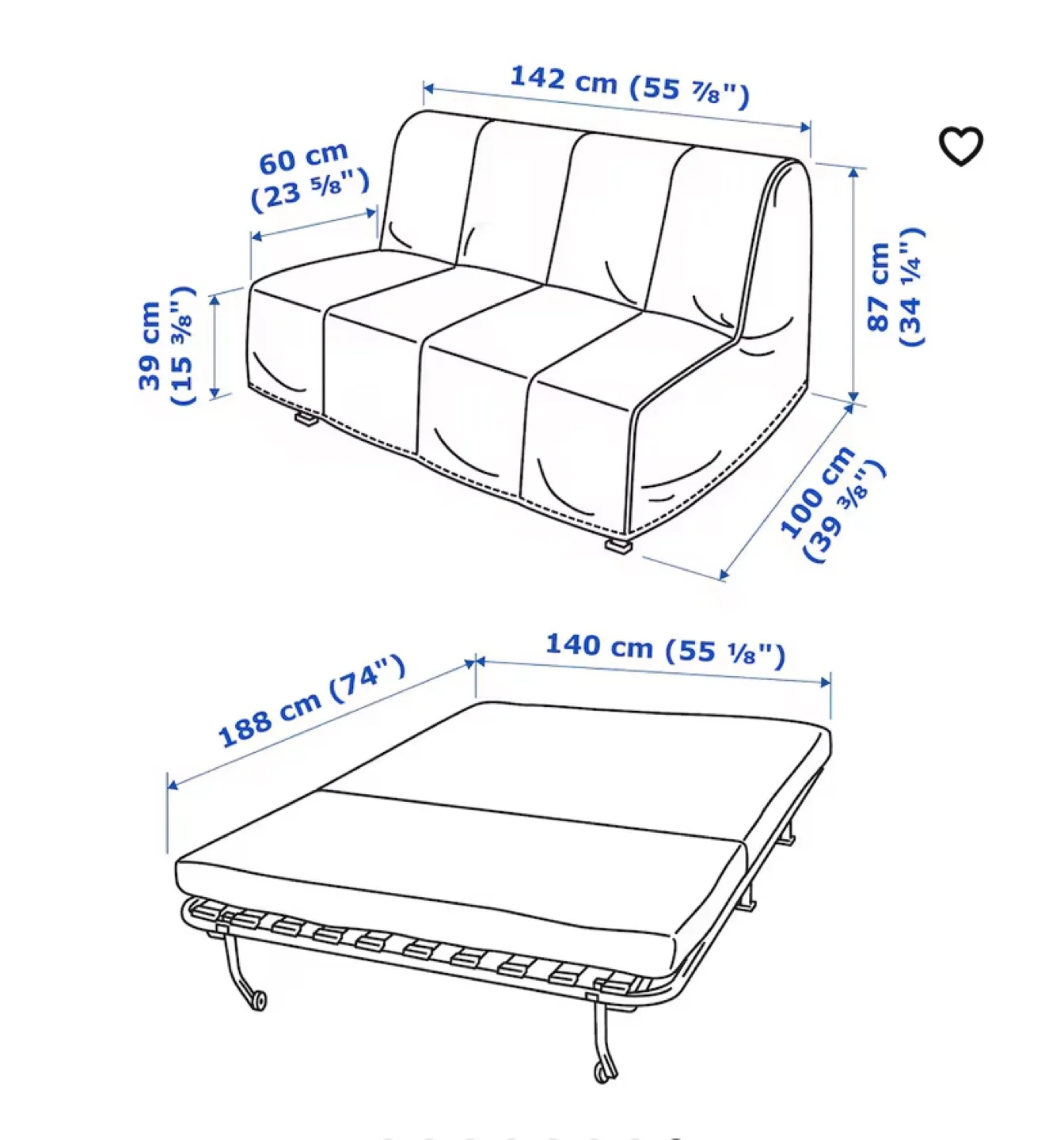 IKEA LYCKSELE Futon Sofa Bed (CAN DELIVER) image indicator(2)