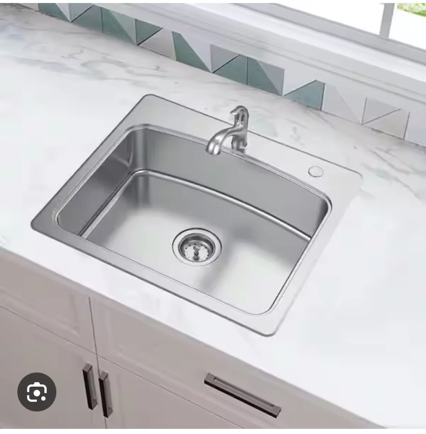 Glacier Bay 25in Single Bowl Kitchen Sink Stainless Steel thumbnail