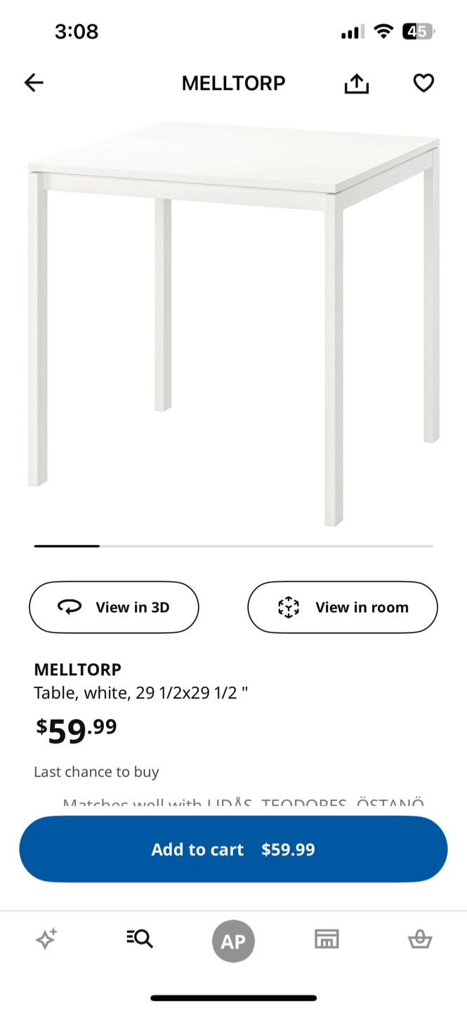 IKEA MELLTORP White Table - 29 1/2x29 1/2" - photo 5