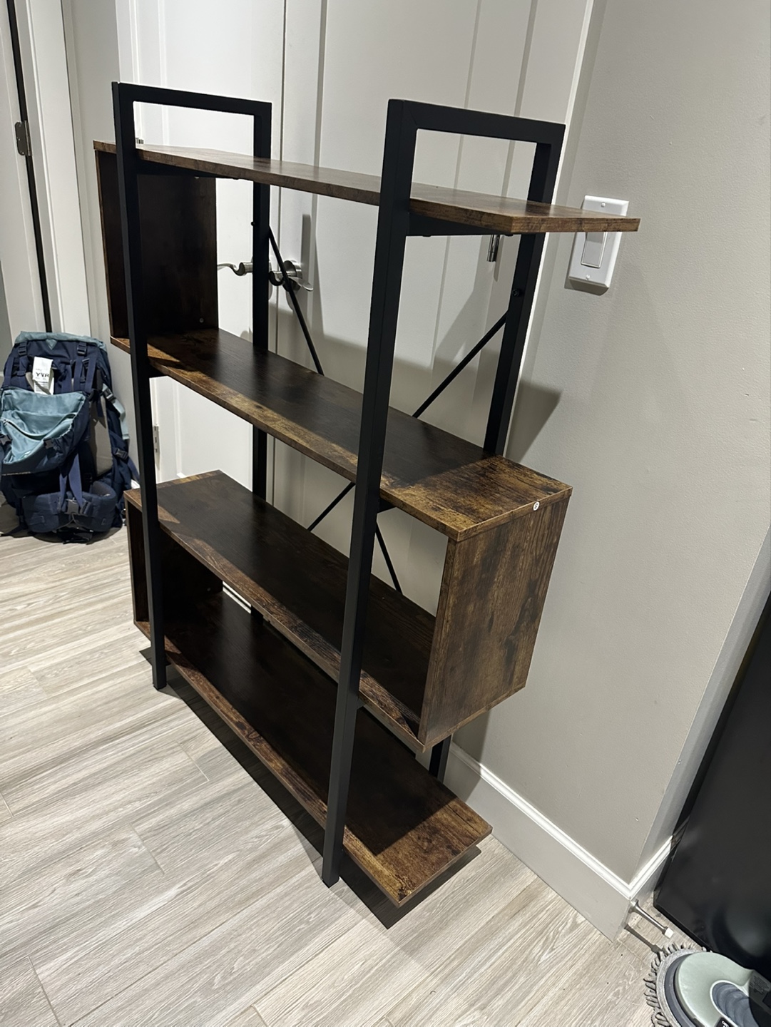 Rustic Brown Industrial Bookshelf - photo 2