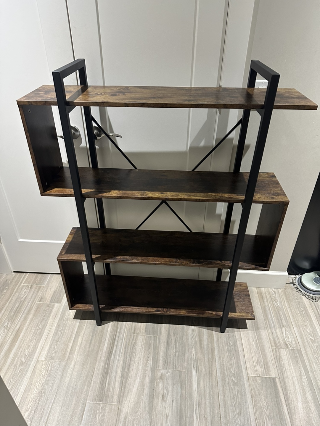 Rustic Brown Industrial Bookshelf