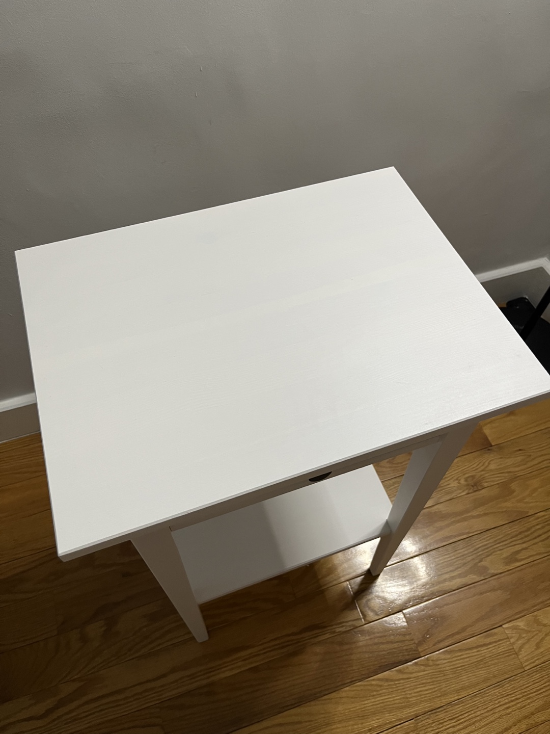 White HEMNES Nightstand with Drawer and Shelf - photo 2