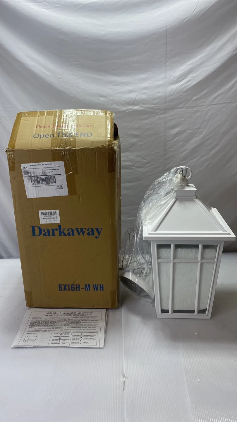 Darkaway 6X16H-M WH White Hanging Lantern Light Fixture thumbnail