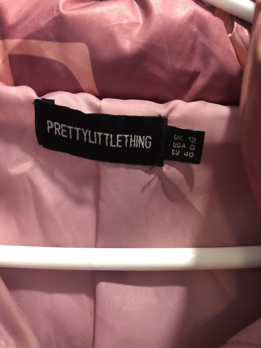 PrettyLittleThing Pink Monogram Puffer Jacket - Size 8 - photo 5