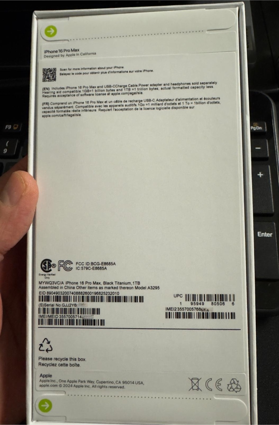 iPhone 16 Pro Max 1TB Black Titanium - Unlocked