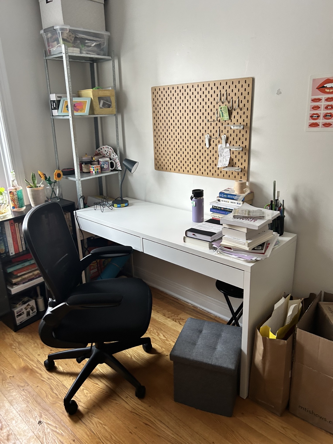 White IKEA Desk with Two Drawers