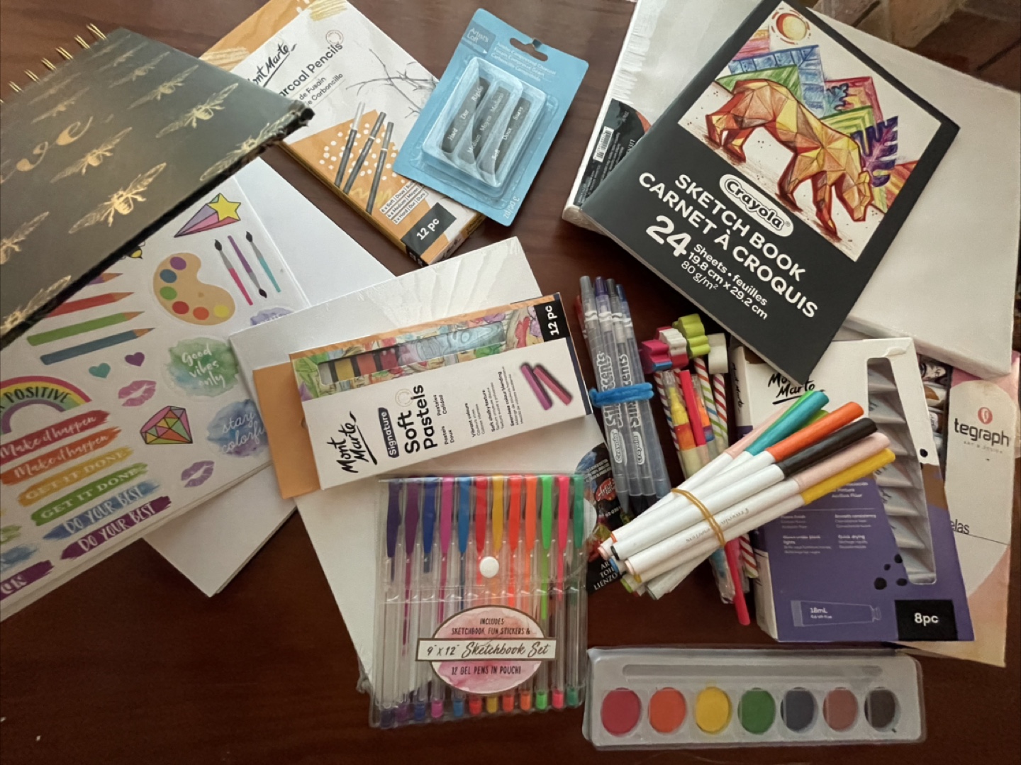 Art Supplies Bundle: Markers, Pastels, Sketchbook & More!