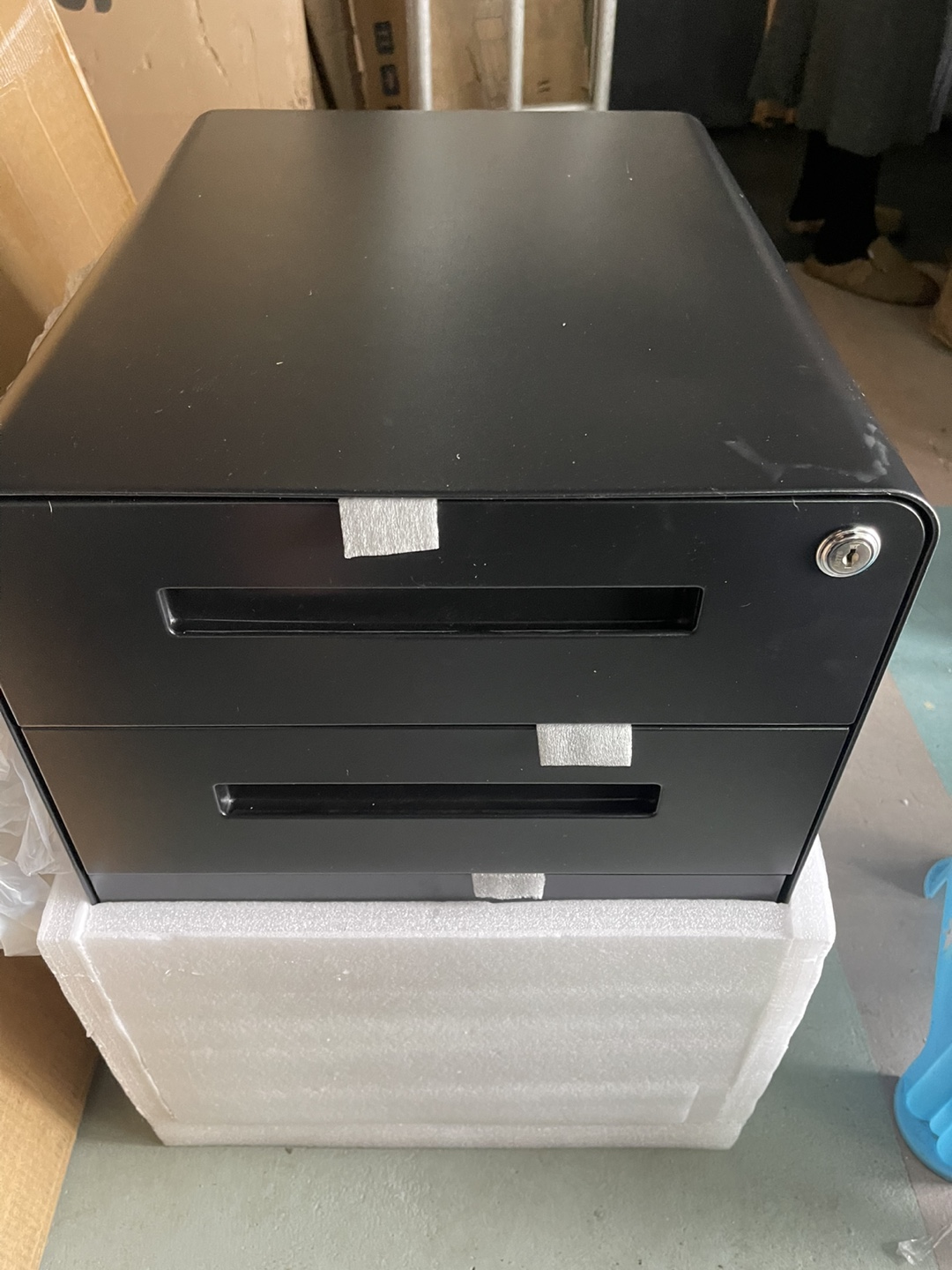 Black 3-Drawer Mobile File Cabinet