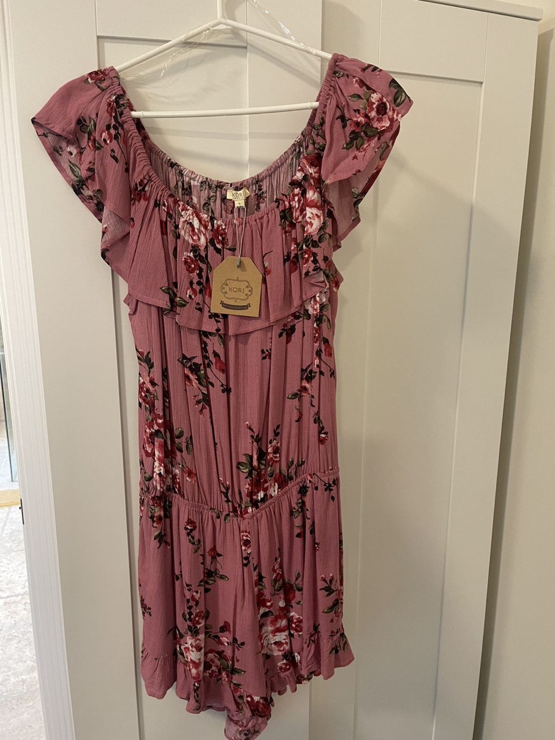 Floral Romper - Off-the-Shoulder Jumpsuit