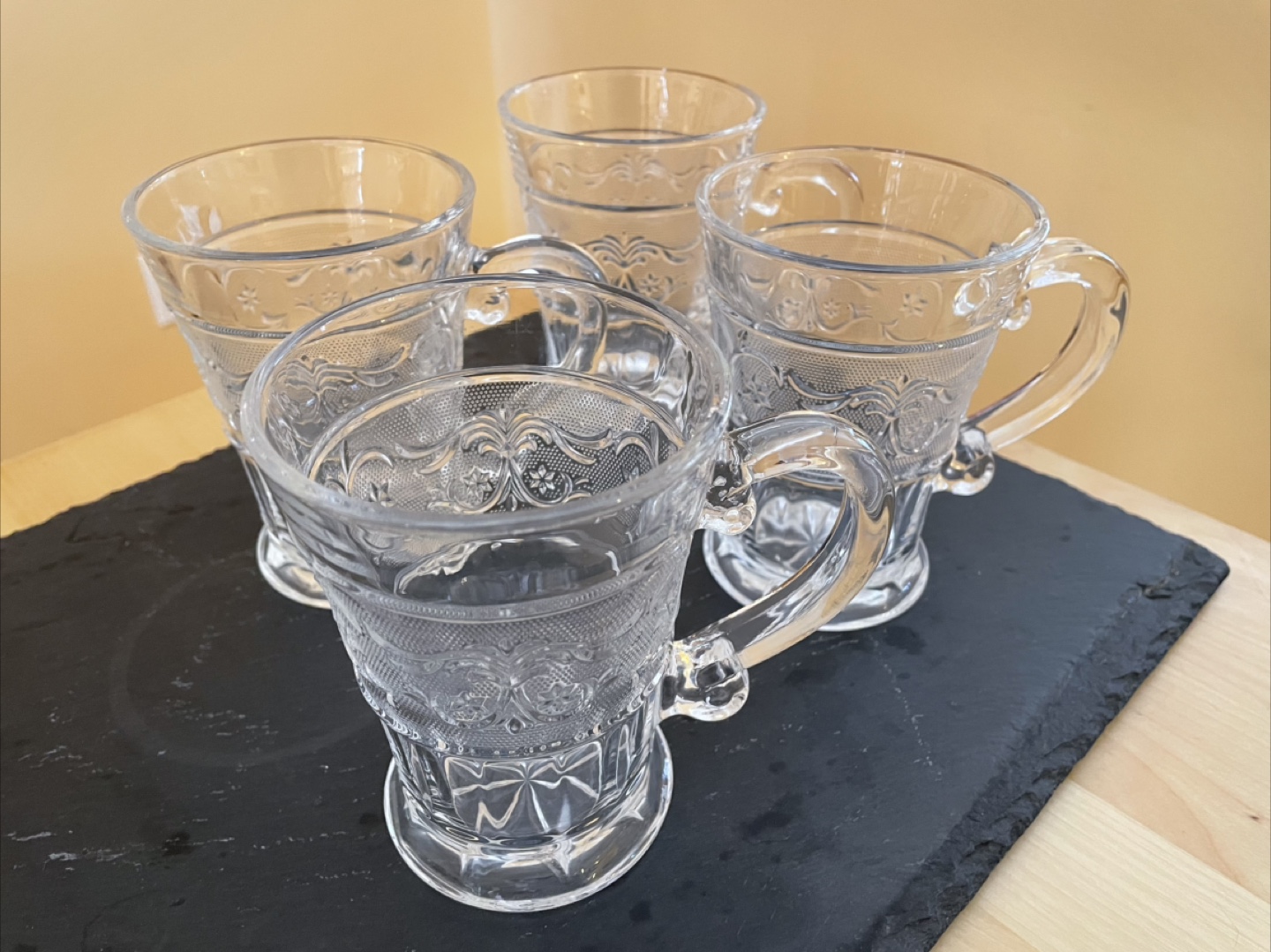 Set of Four Vintage Glass Mugs