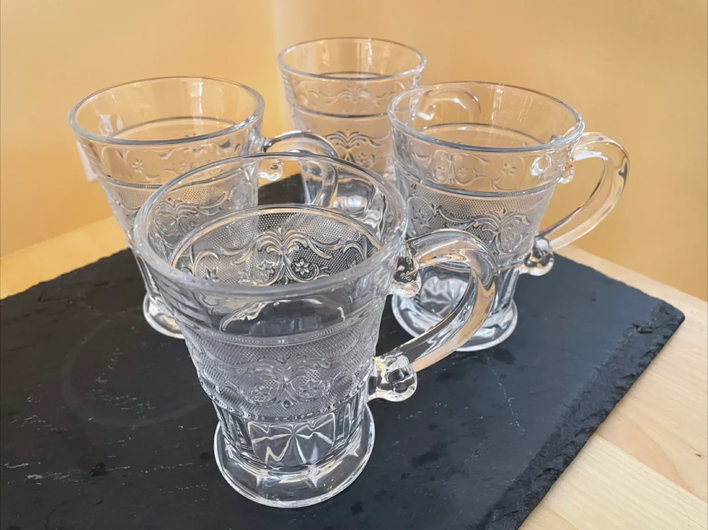 Set of Four Vintage Glass Mugs thumbnail