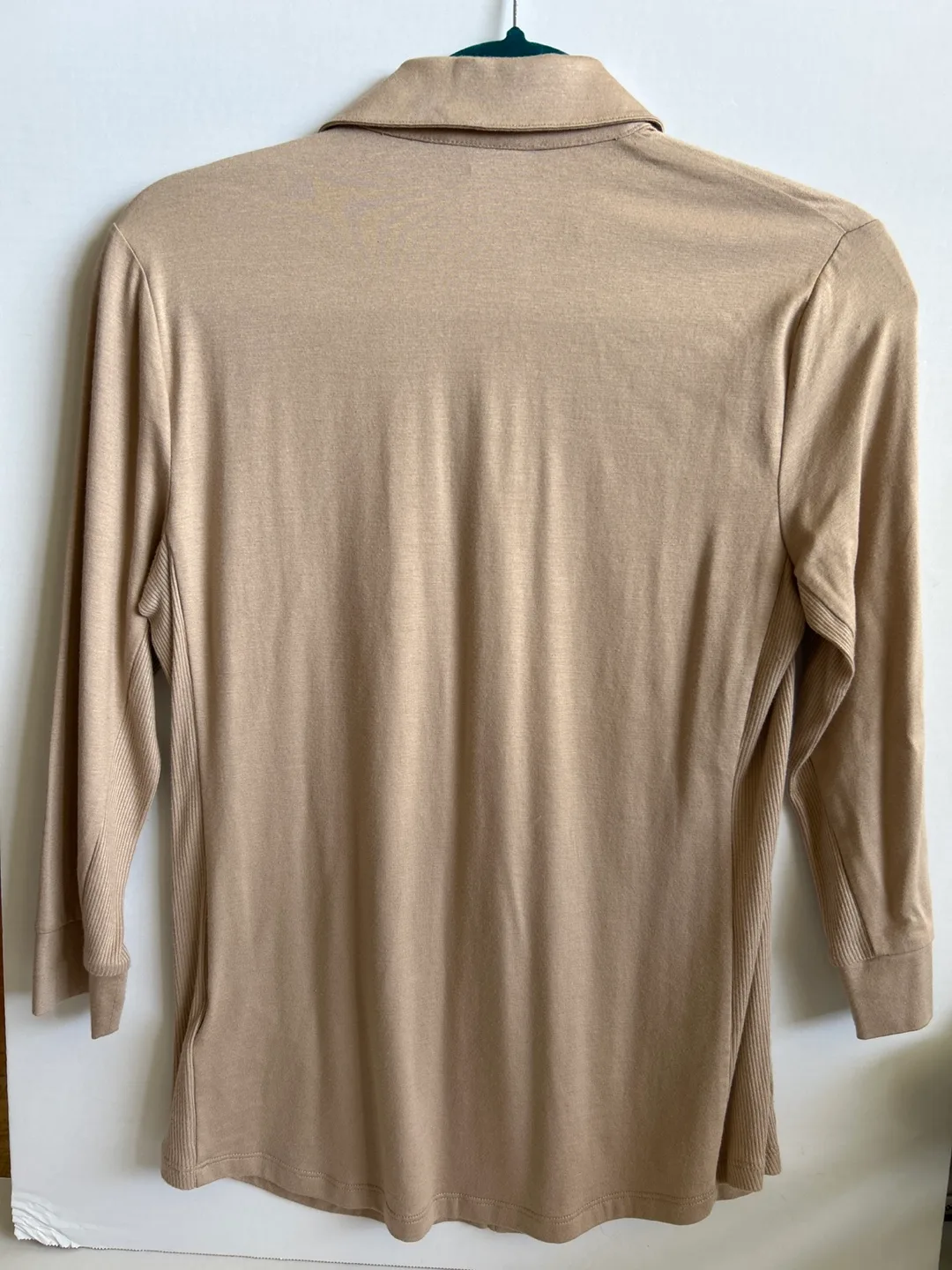 Brooks Brothers Women's Beige 3/4 Sleeve Button-Down Shirt image indicator(7)