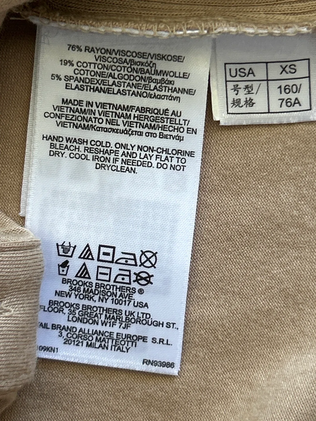 Brooks Brothers Women's Beige 3/4 Sleeve Button-Down Shirt image indicator(8)