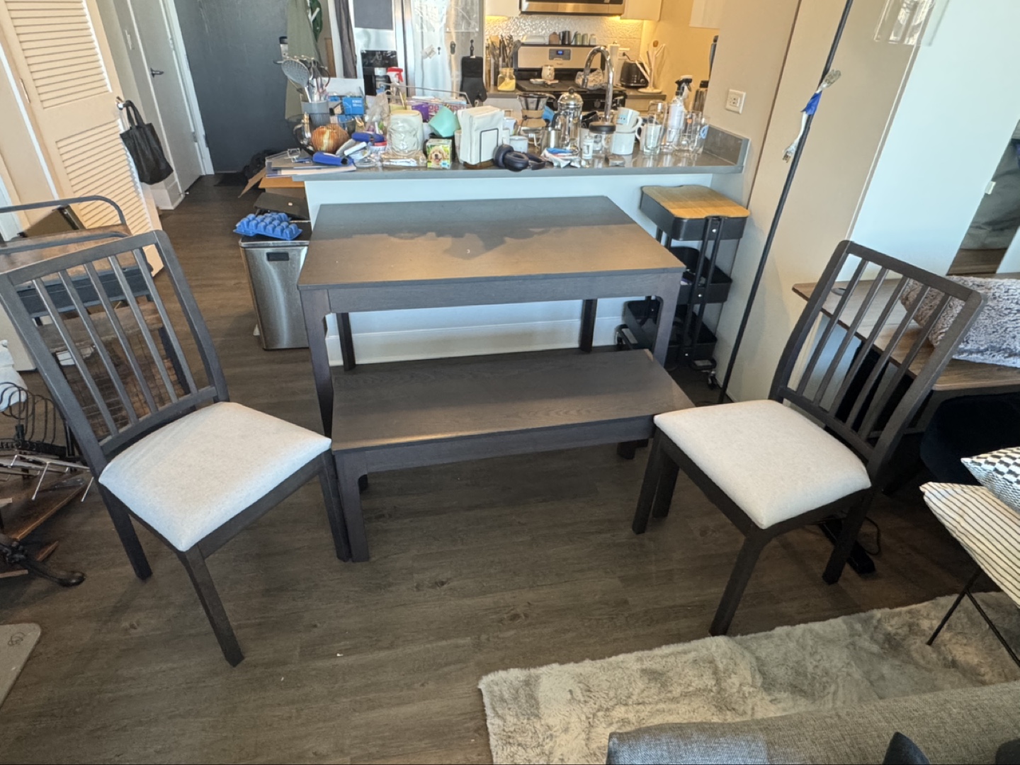 Dining room table (with chairs and bench) - photo 3