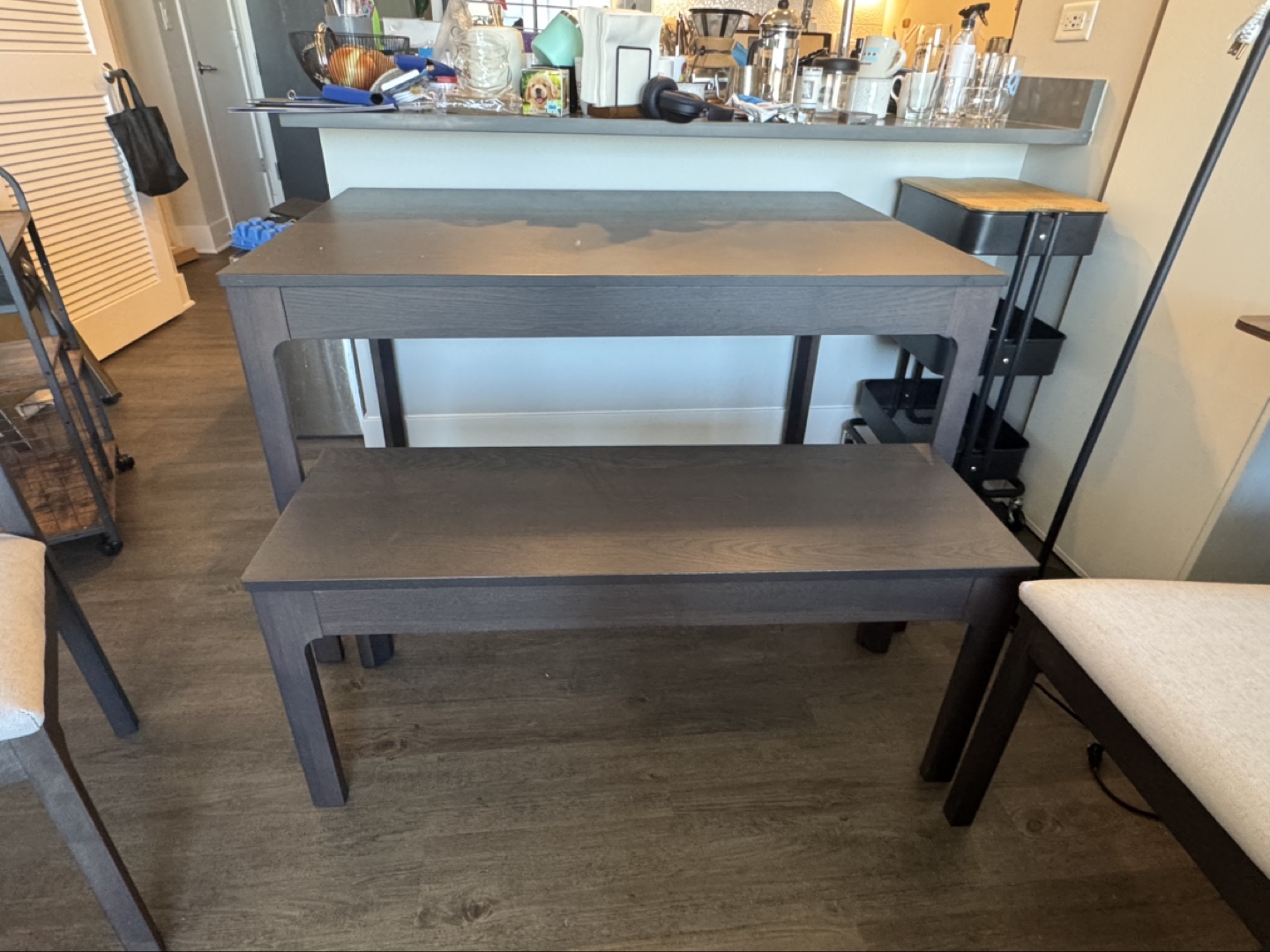 Dining room table (with chairs and bench) - photo 4