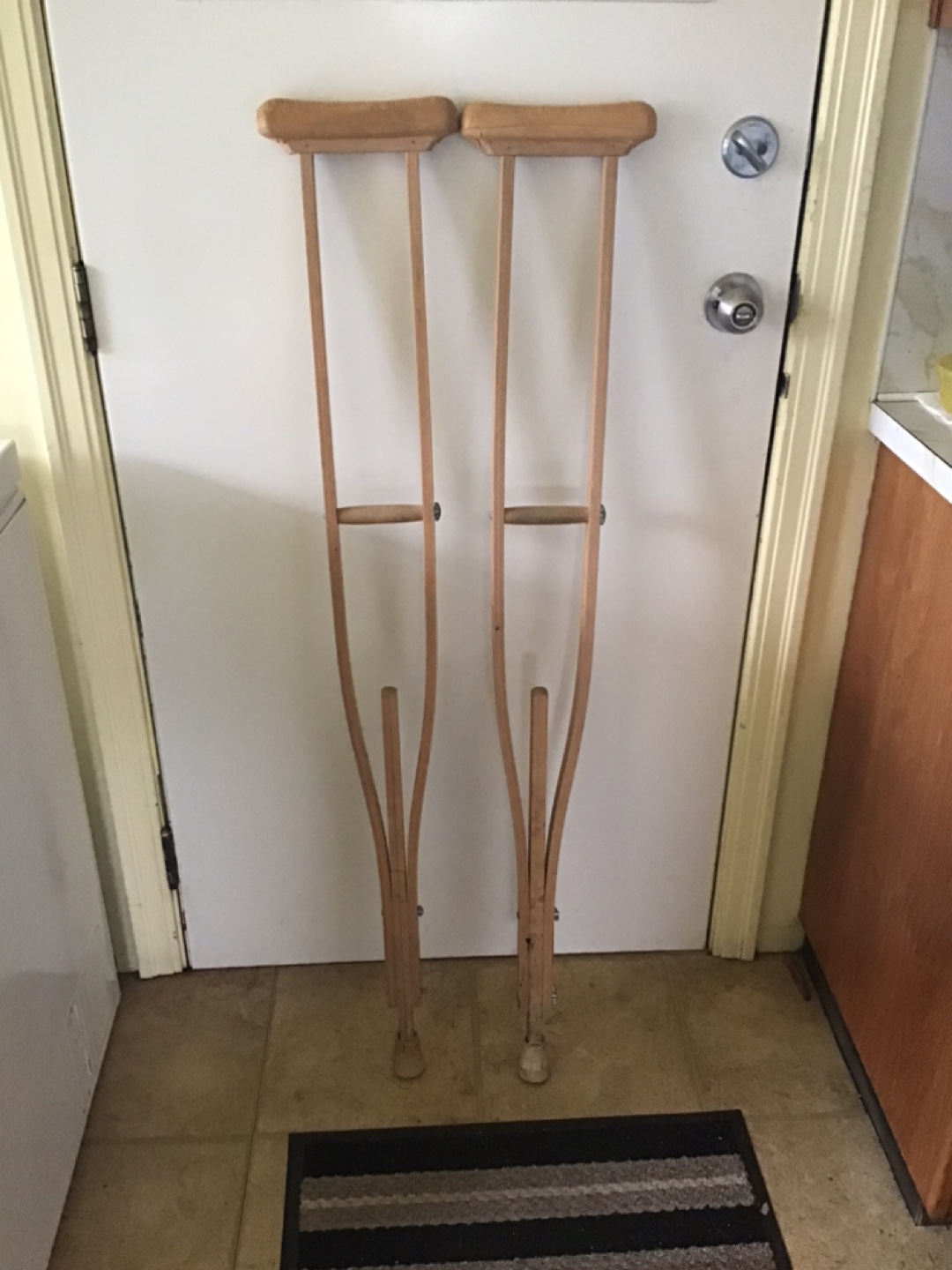 Pair of Vintage Wooden Crutches