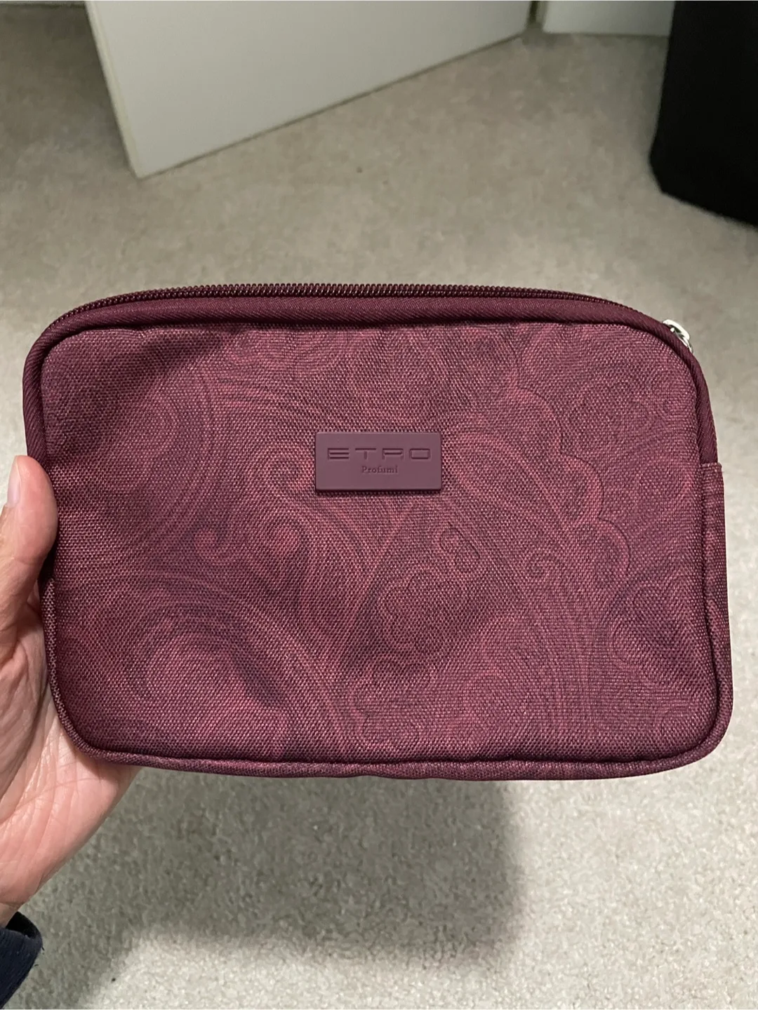 ETRO Profumi Burgundy Cosmetic/Travel Bag thumbnail