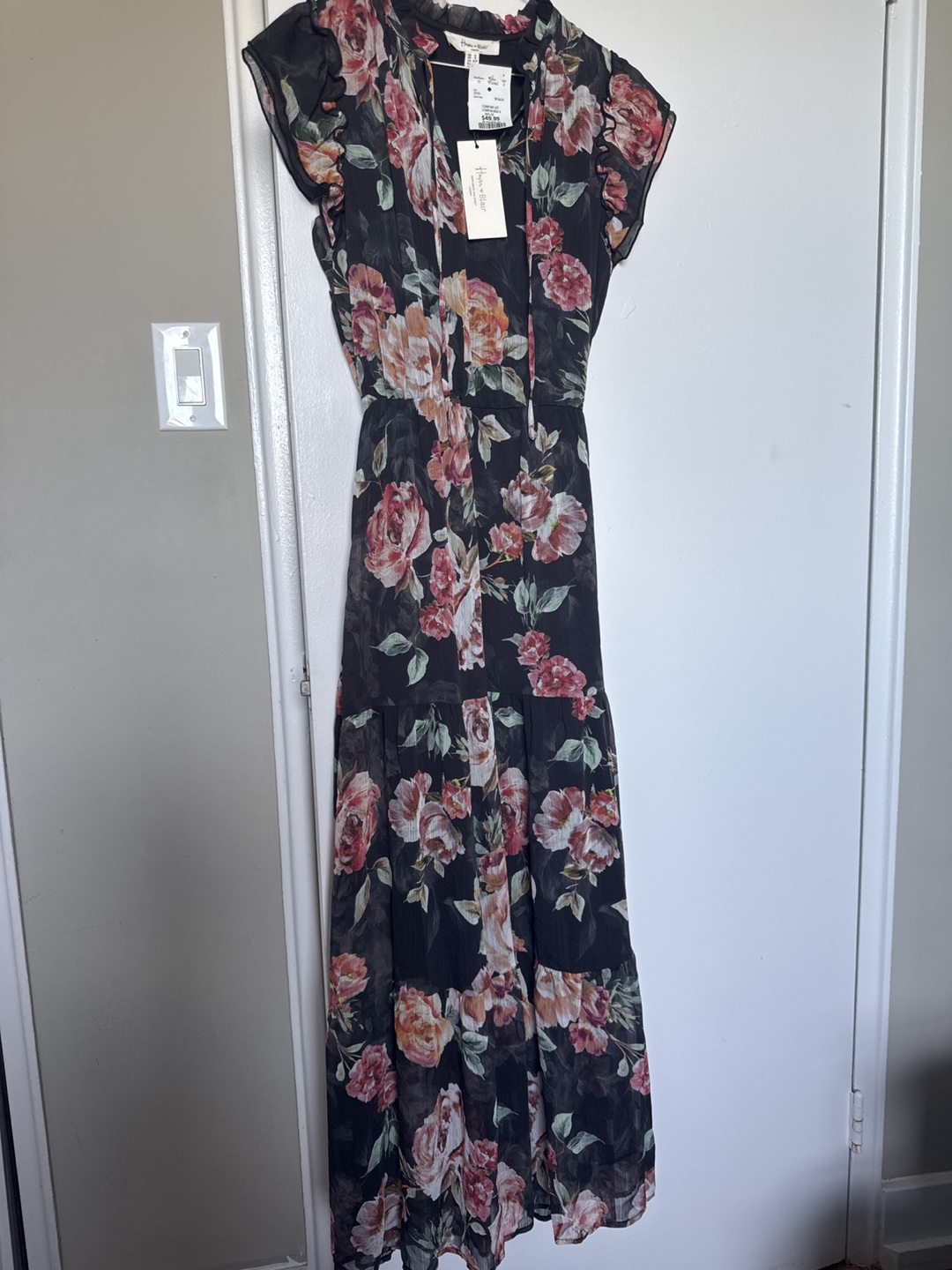 Floral Maxi Dress, Size Small