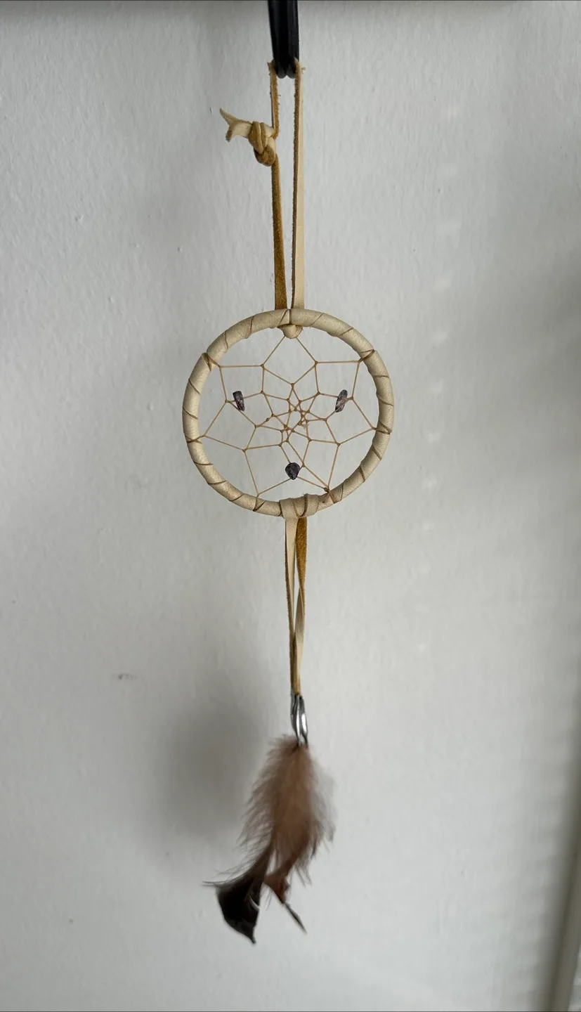 Miniature Dream Catcher with Feathers / Wind charm 💚 image indicator(5)