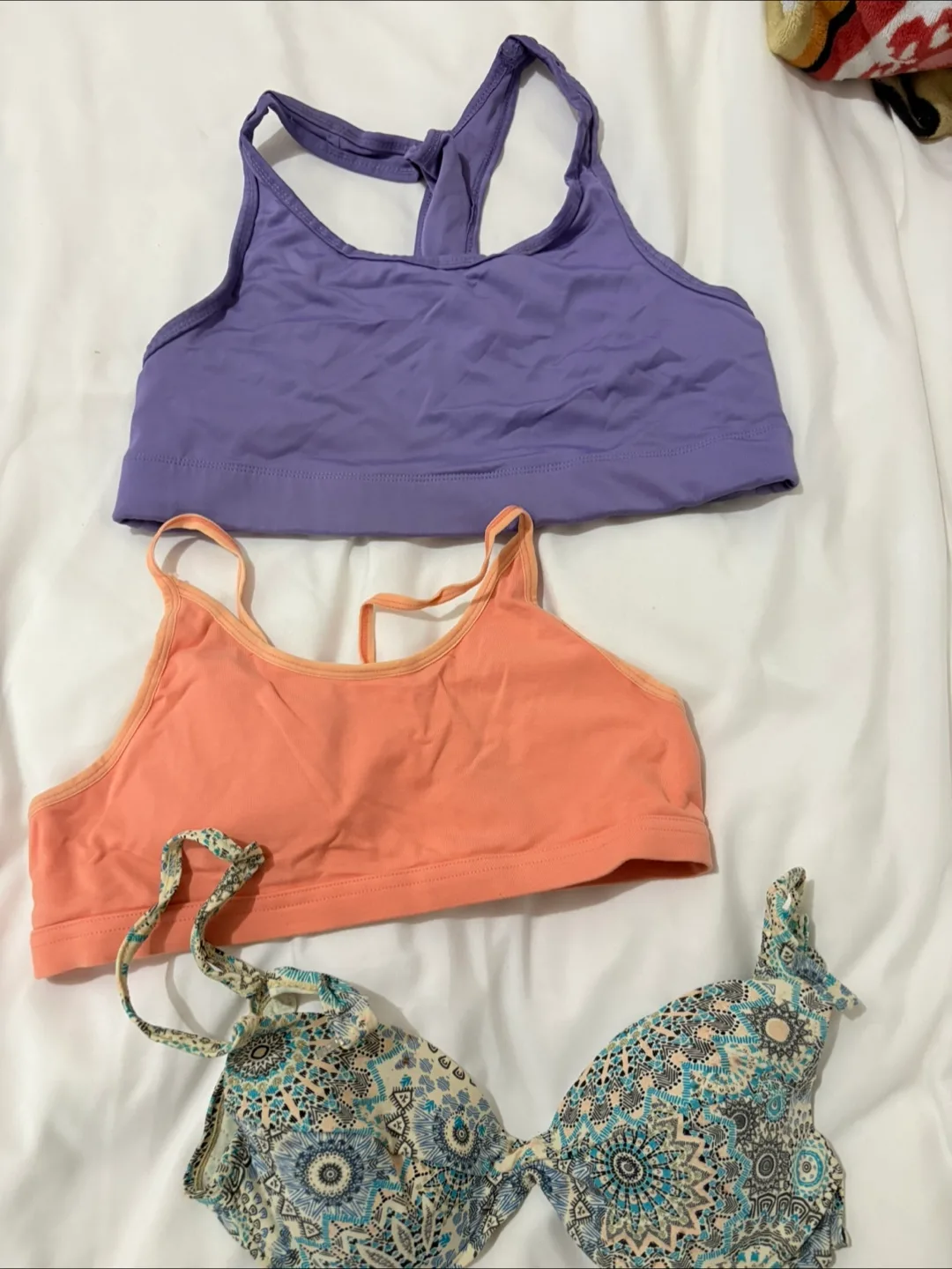 Three Bras - Purple, Peach, and Floral image indicator(3)
