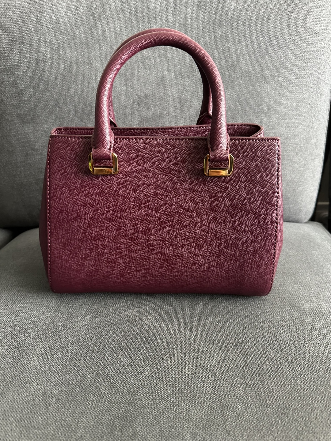 Charles & Keith Burgundy satchel handbag - photo 5
