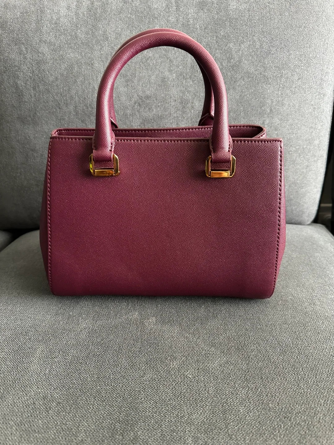 Charles & Keith Burgundy satchel handbag image indicator(5)