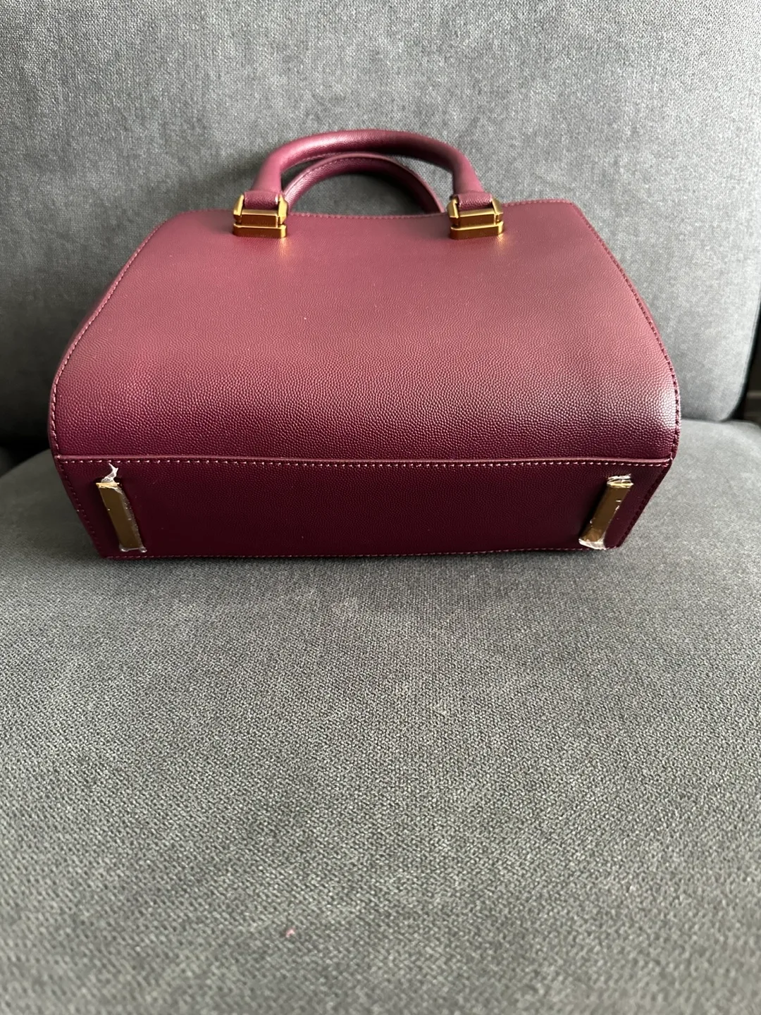 Charles & Keith Burgundy satchel handbag image indicator(6)