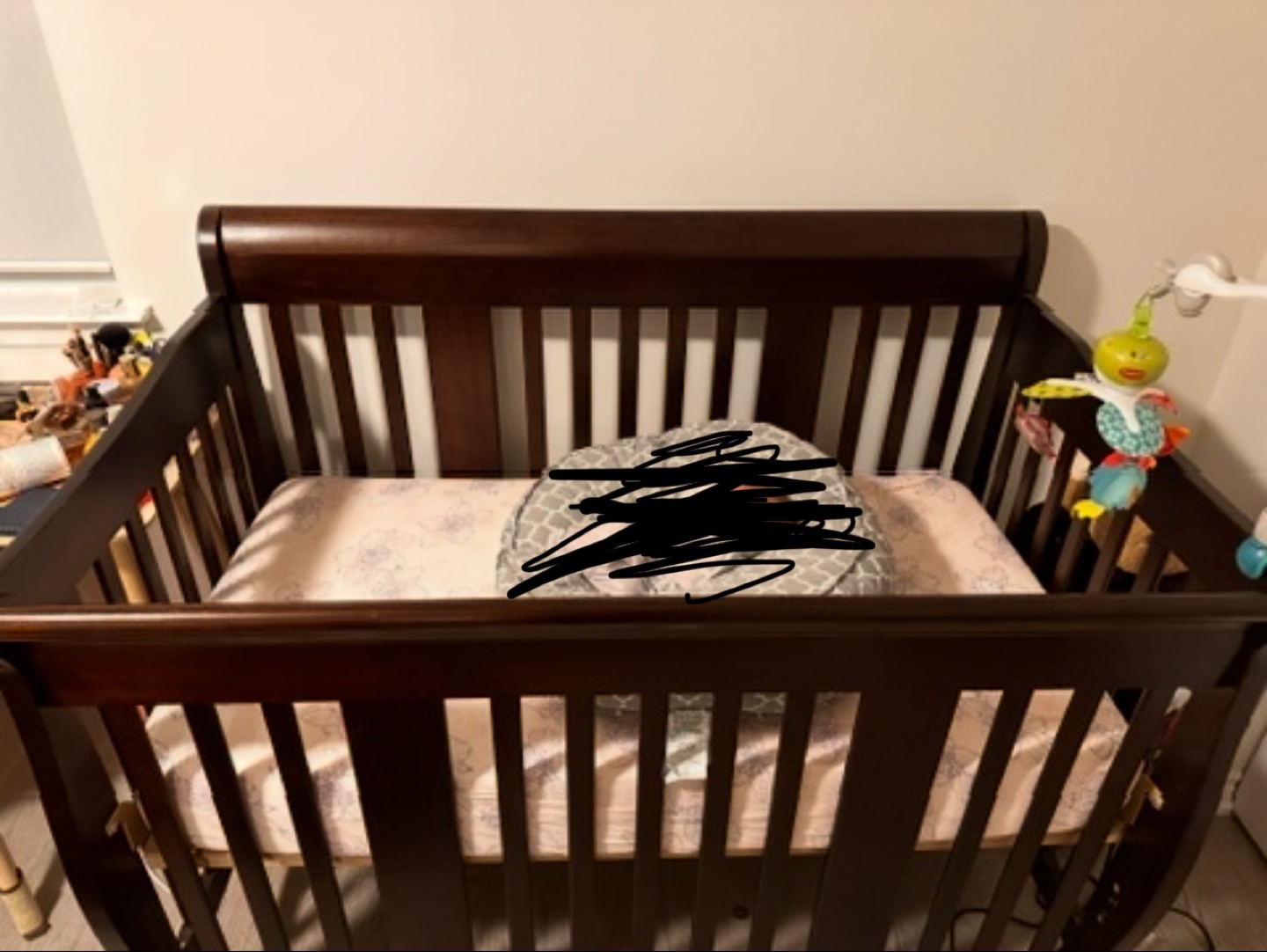 Storkcraft 4-in-1 Convertible Crib - Espresso with mattress