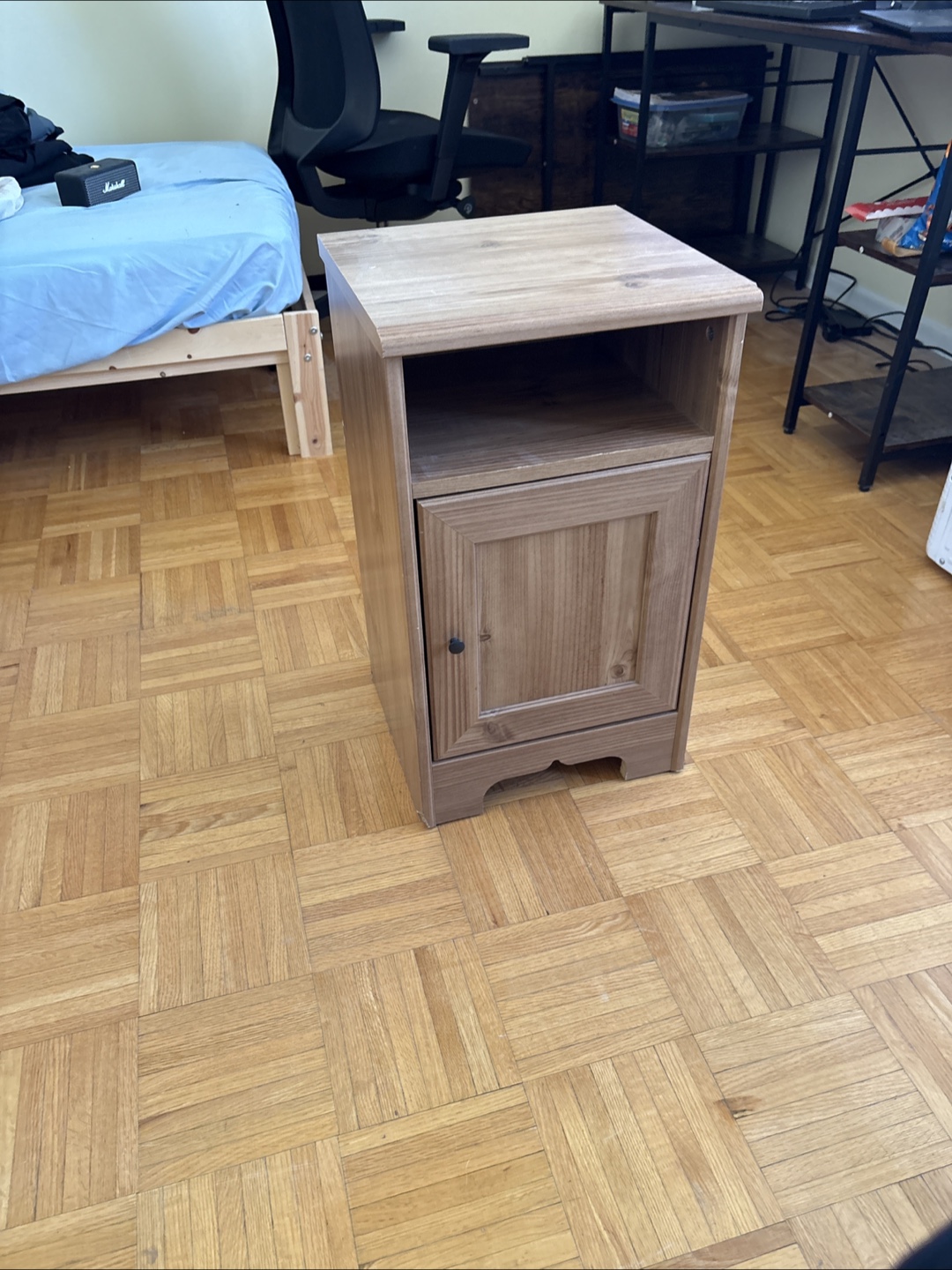 Small Wooden Cabinet with Shelf and Door