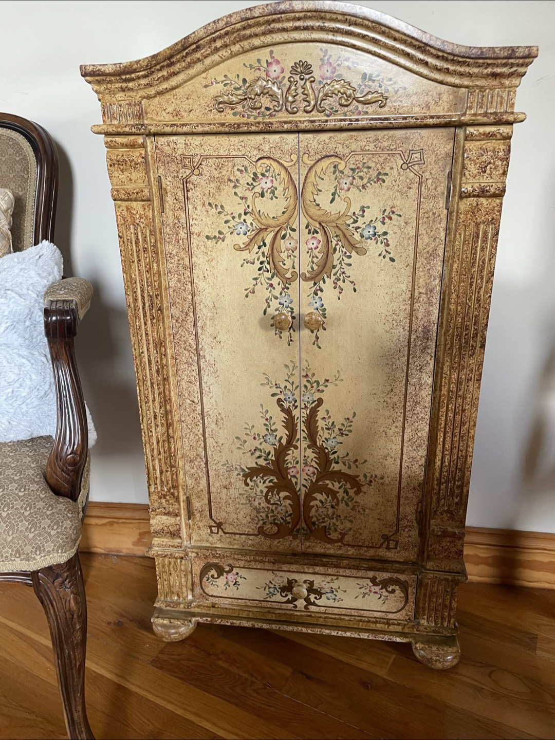 Hand-painted accent cabinet
