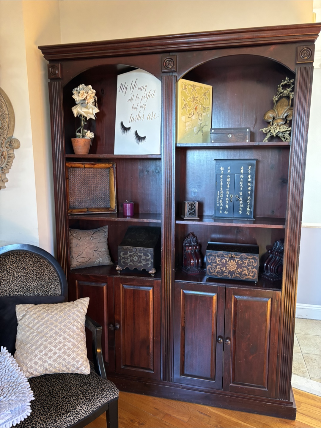 Double Bookcase with Cabinets