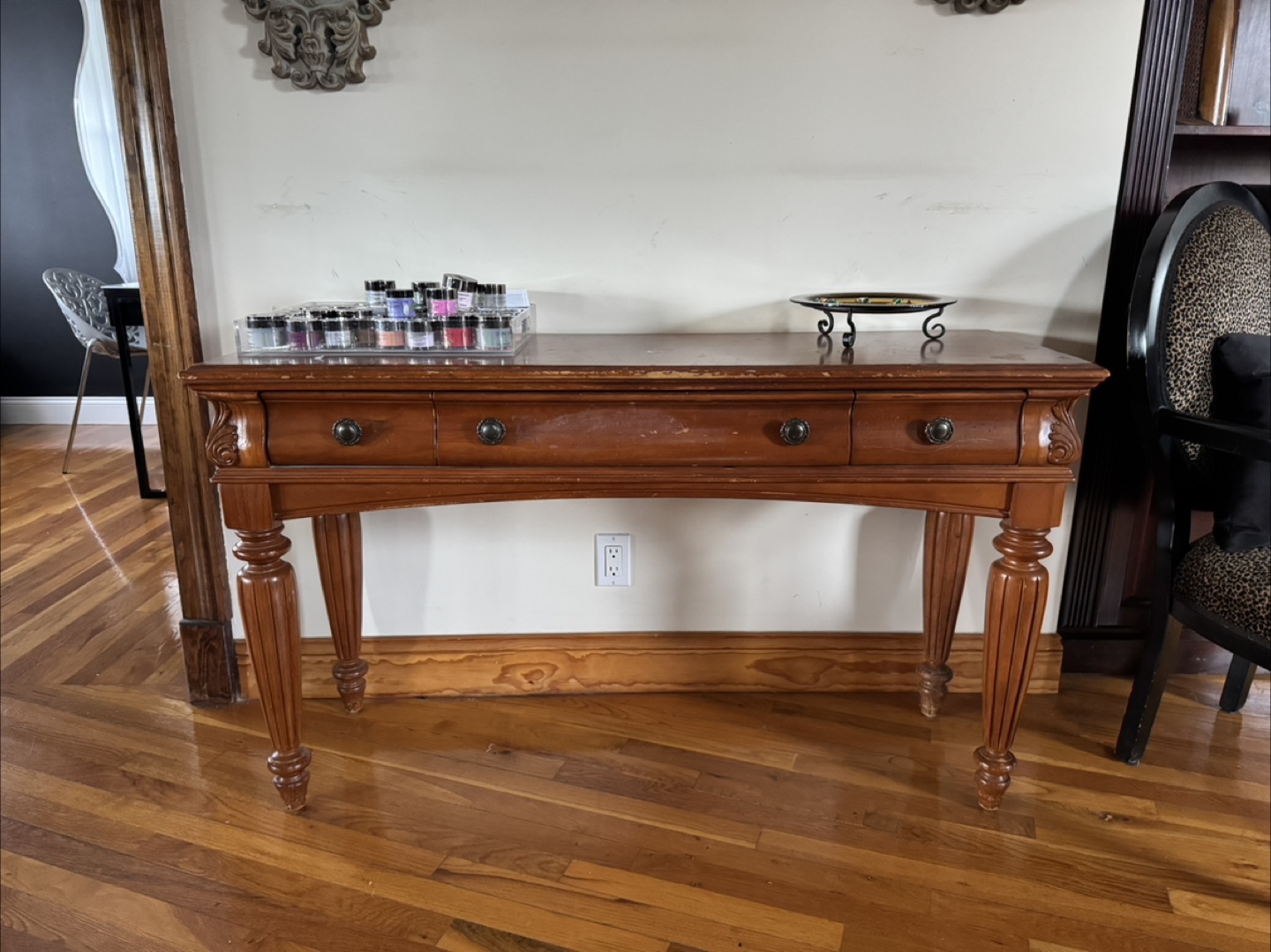 Wooden Console Table with Three Drawers - photo 2