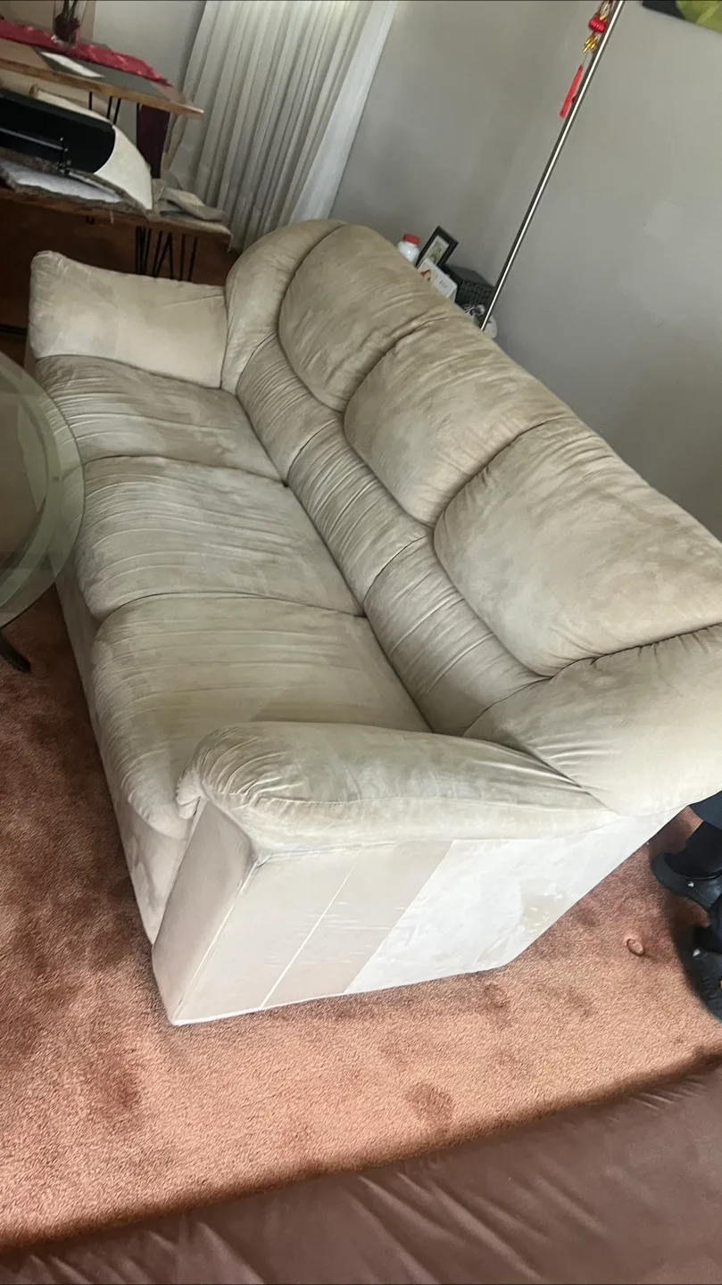 Beige Microfiber Sofa thumbnail