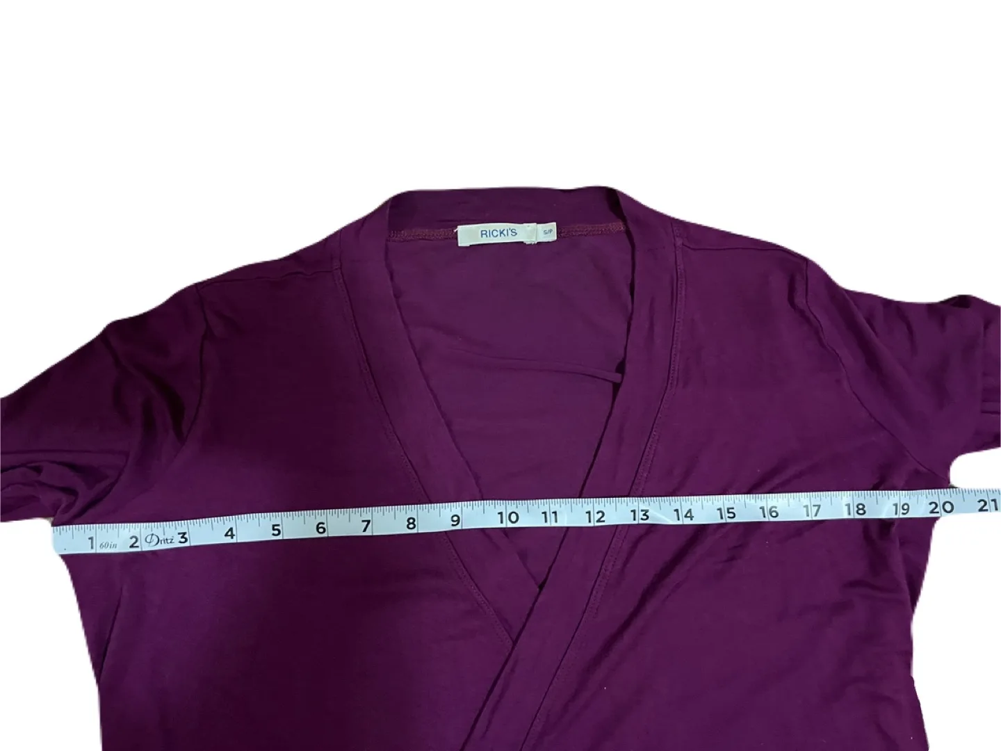 Ricki’s women’s small jersey wrap waterfall cardigan, purple image indicator(3)