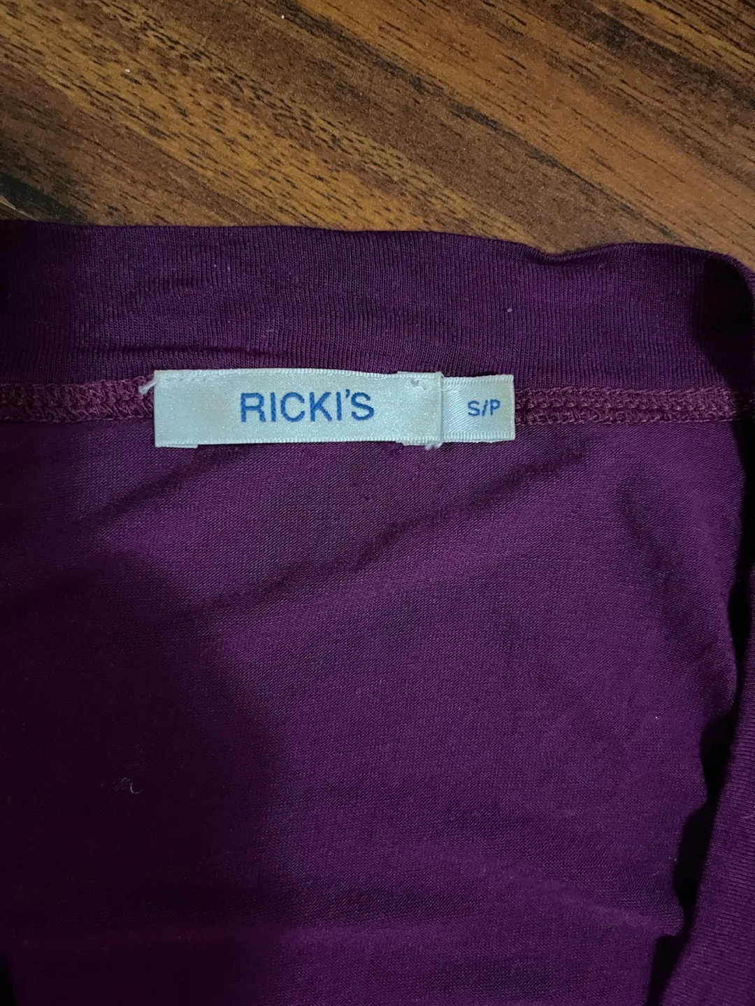 Ricki’s women’s small jersey wrap waterfall cardigan, purple image indicator(2)