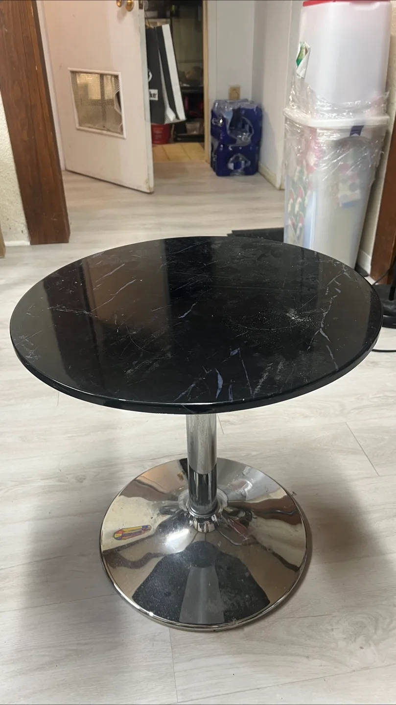 Black Marble Top Side Table thumbnail