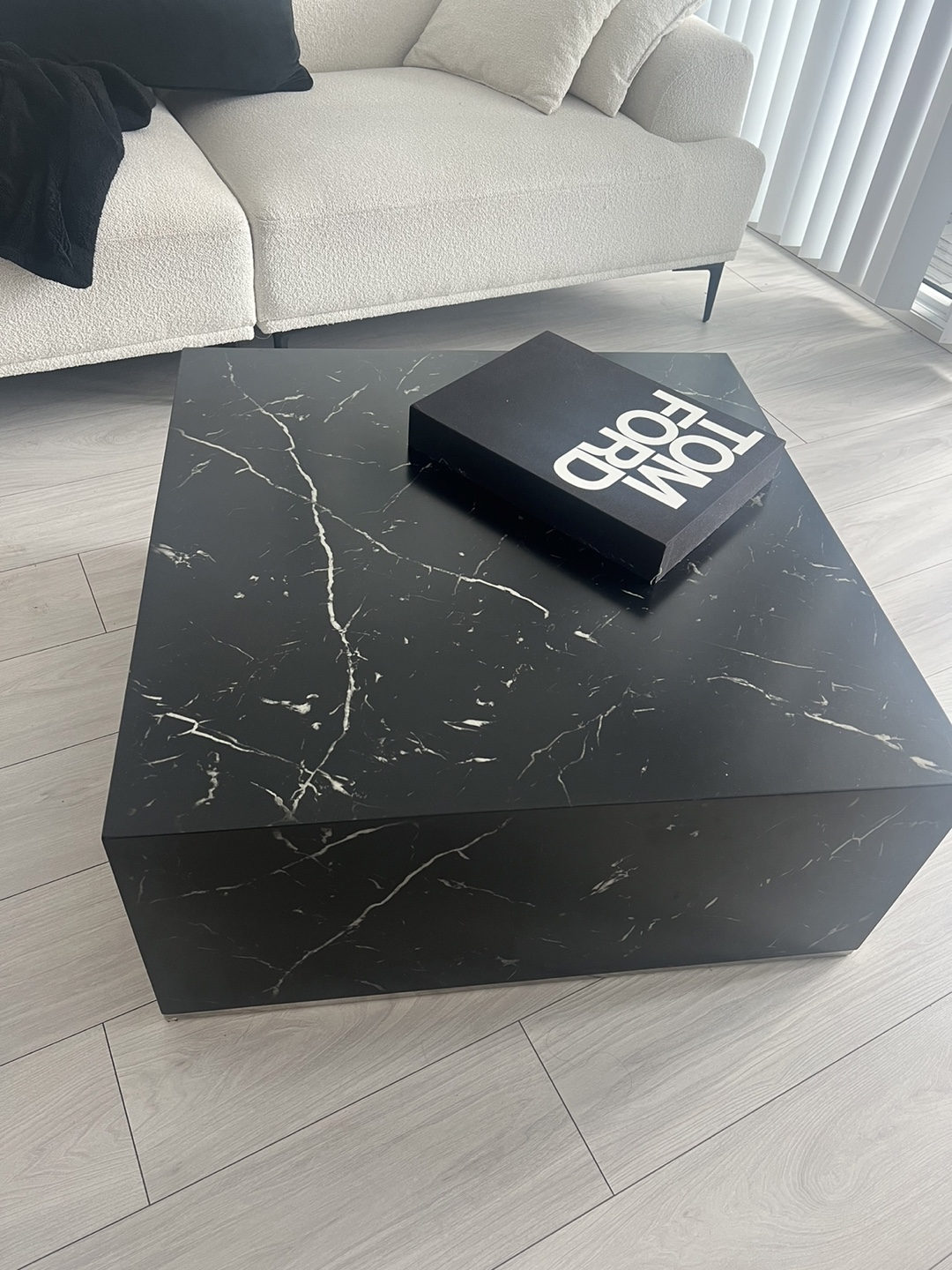 Modern Black faux Marble Coffee Table