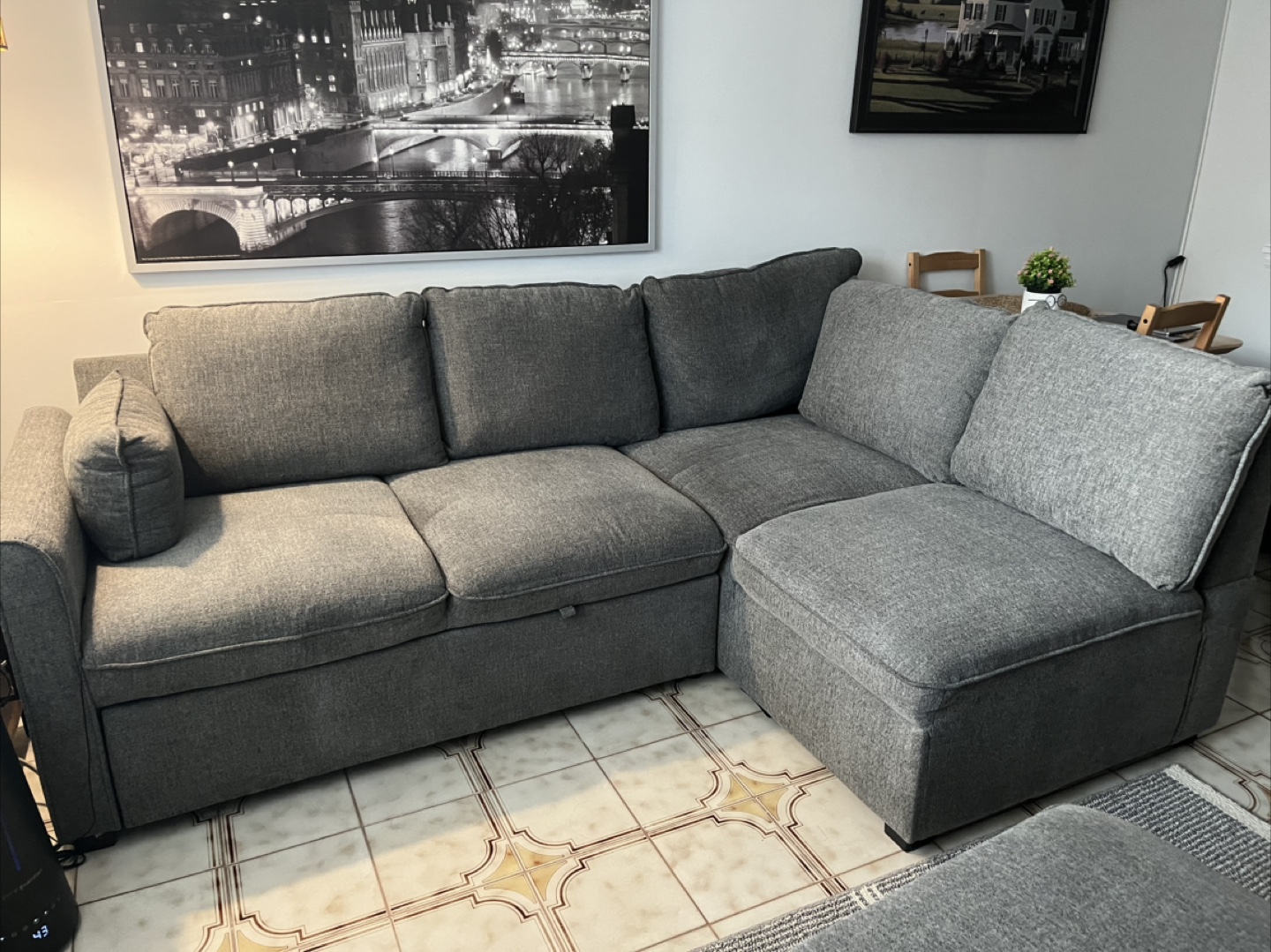 Grey Sectional Sofa with Ottoman - photo 5