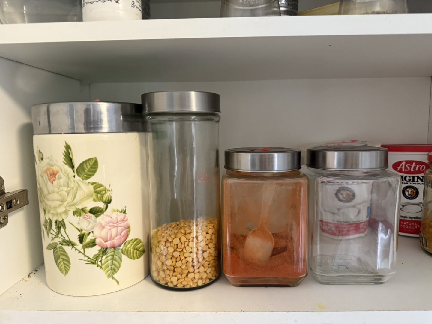 Set of four vintage kitchen canisters