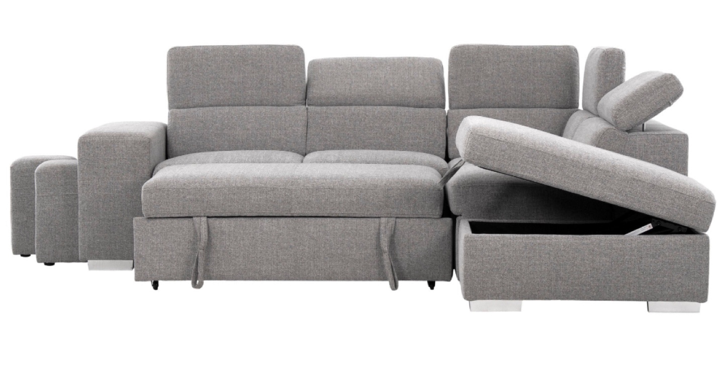 Grey Sectional Sofa with Storage - photo 3