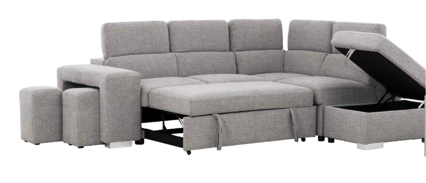 Grey Sectional Sofa with Storage - photo 5