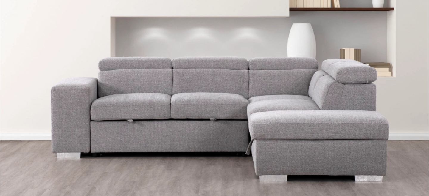 Grey Sectional Sofa with Storage - photo 2