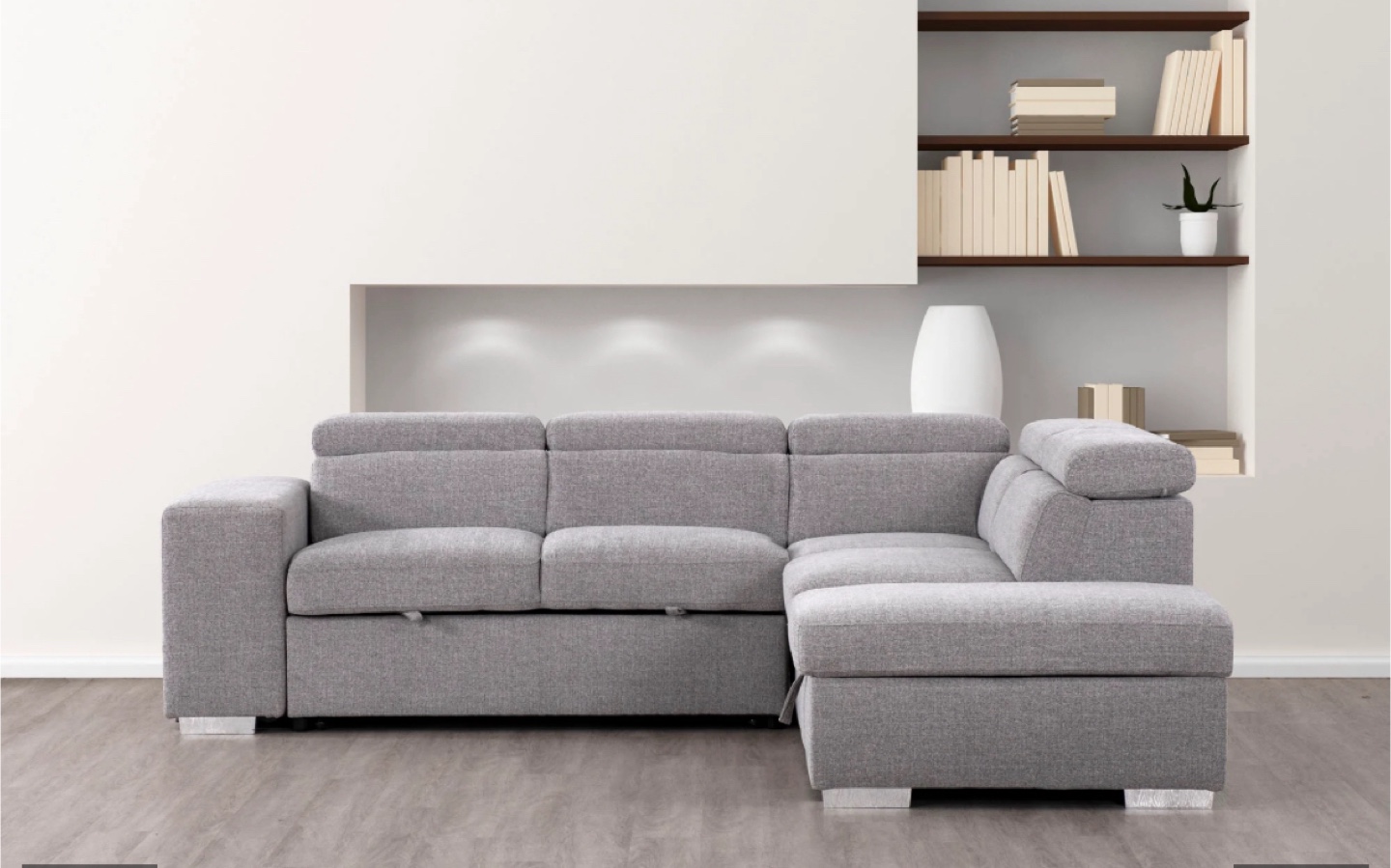 Grey Sectional Sofa with Storage - photo 4